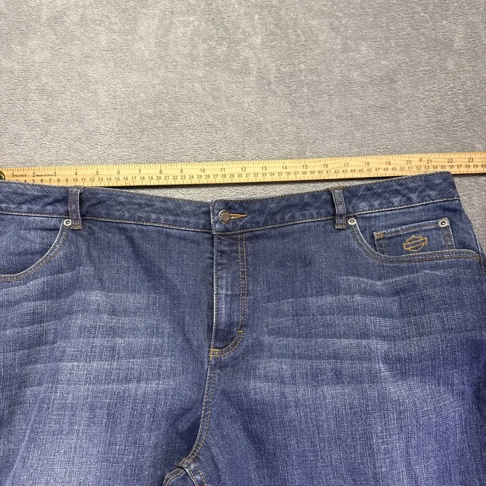 Harley Davidson Women's Sz 22 Boot Cut Jeans  99025-08VW Blue Denim Motorcycle
